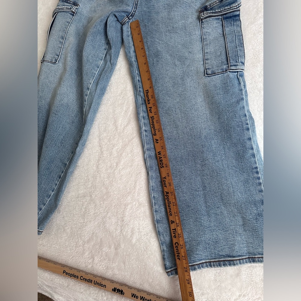 Terra & Sky Cargo Utility Denim Jeans Size 16W Wide Leg Curvy - Picture 6 of 9